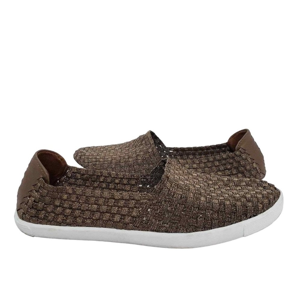 Baretraps Metallic Brown Slip-On Sneakers Flat Womens Size 9.5 Casual Streetwear
